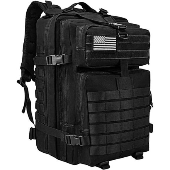 WOLT Tactical Backpack 45L Military Molle Hiking Survival Rucksack Black - Picture 7 of 7